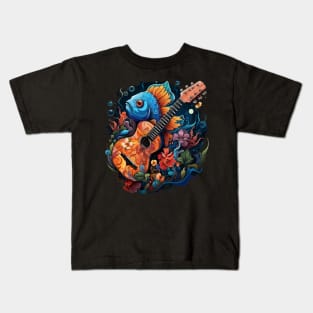 Blue Tang Playing Guitar Kids T-Shirt